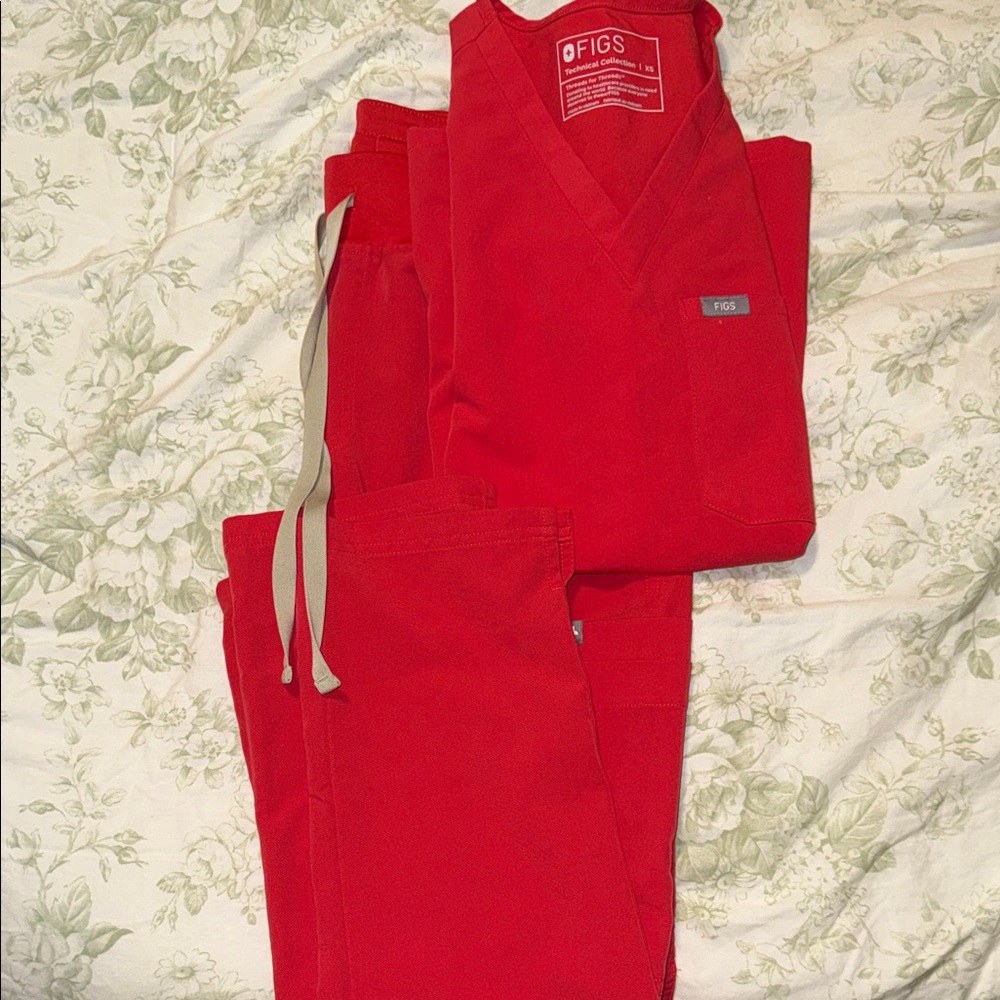 Figs Neon Red Limited Edition Scrub Set